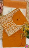 Si 336 Slub Cotton With Embroidery Work Top With Bottom Dupatta